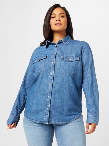 Levi's® Plus Blouse 'PL Iconic Western' in Blue: front