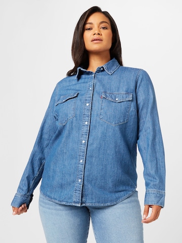 Levi's® Plus Blouse 'PL Iconic Western' in Blauw: voorkant