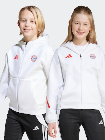 ADIDAS PERFORMANCE Sportsweatjacka 'FCB ANTH' i vit