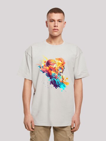 F4NT4STIC Shirt 'Basketball Sports Collection - Abstract player' in Grijs: voorkant