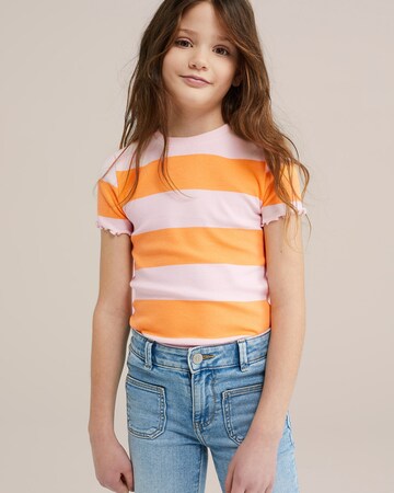 T-Shirt WE Fashion en orange : devant