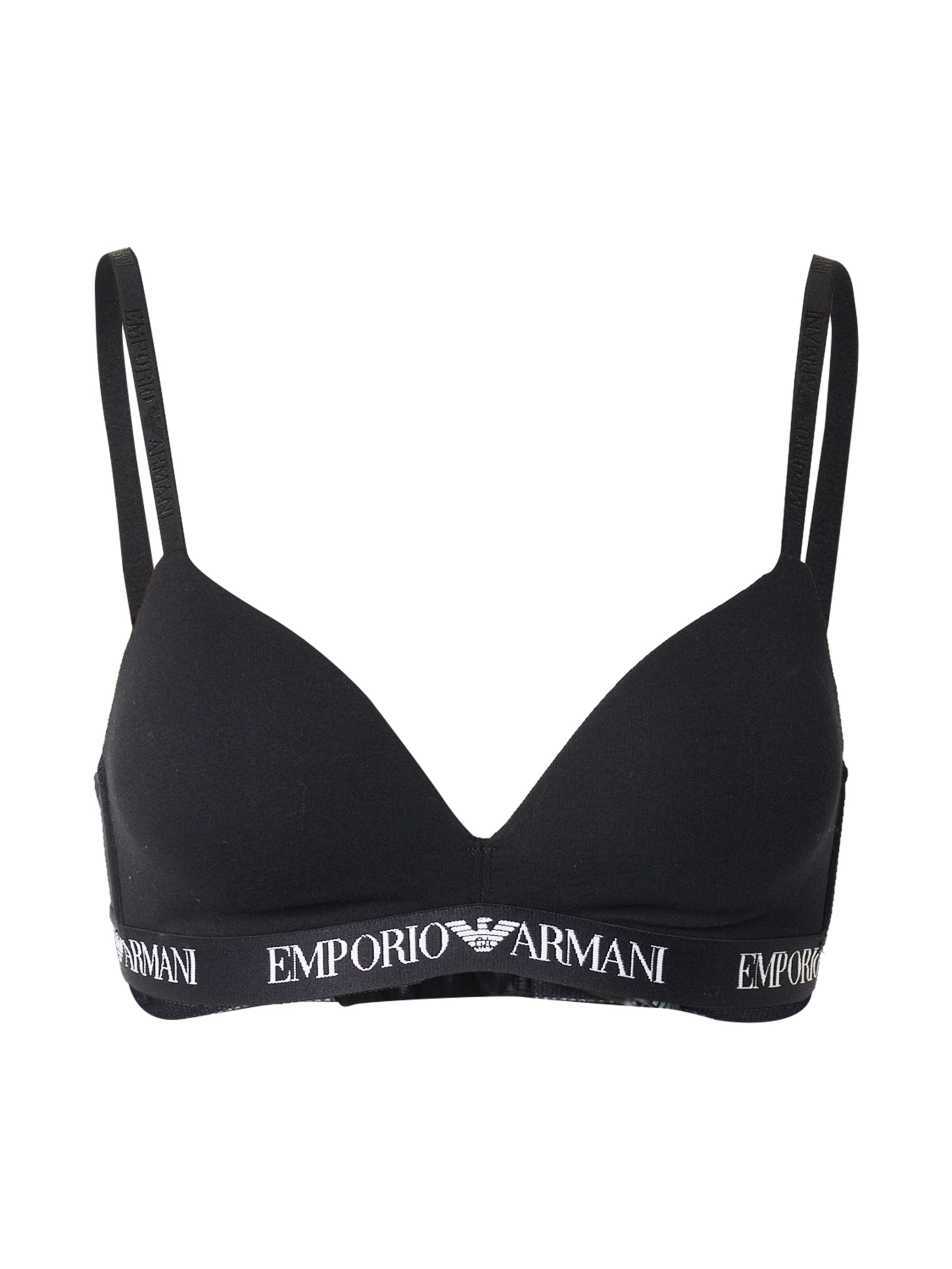 Emporio Armani Triangle Bra in Black: front