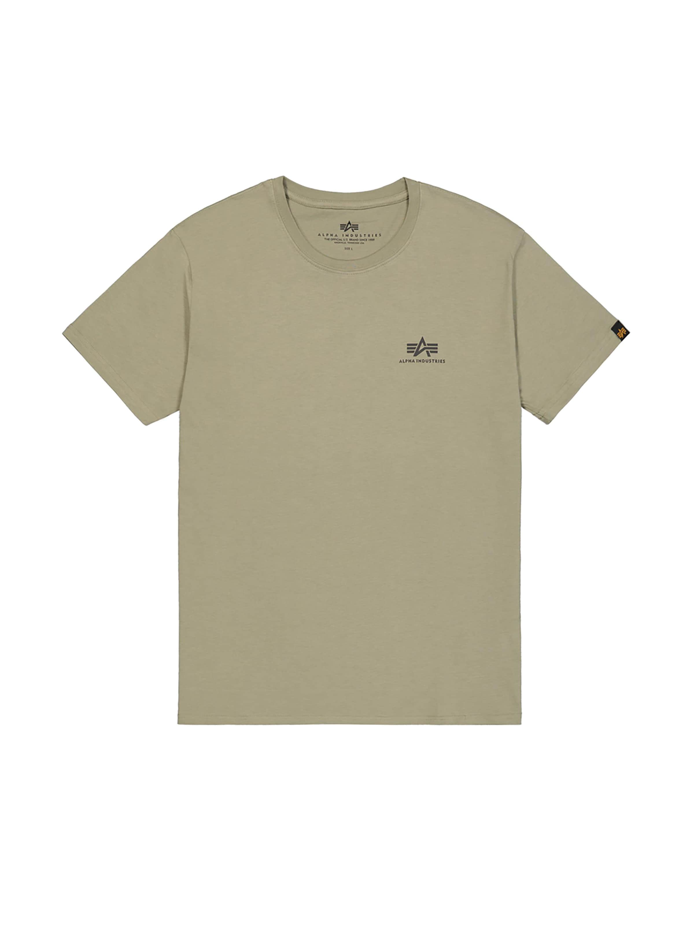 ALPHA INDUSTRIES Shirt 'Basic Small Logo'‌‌ in Grün: Vorderseite