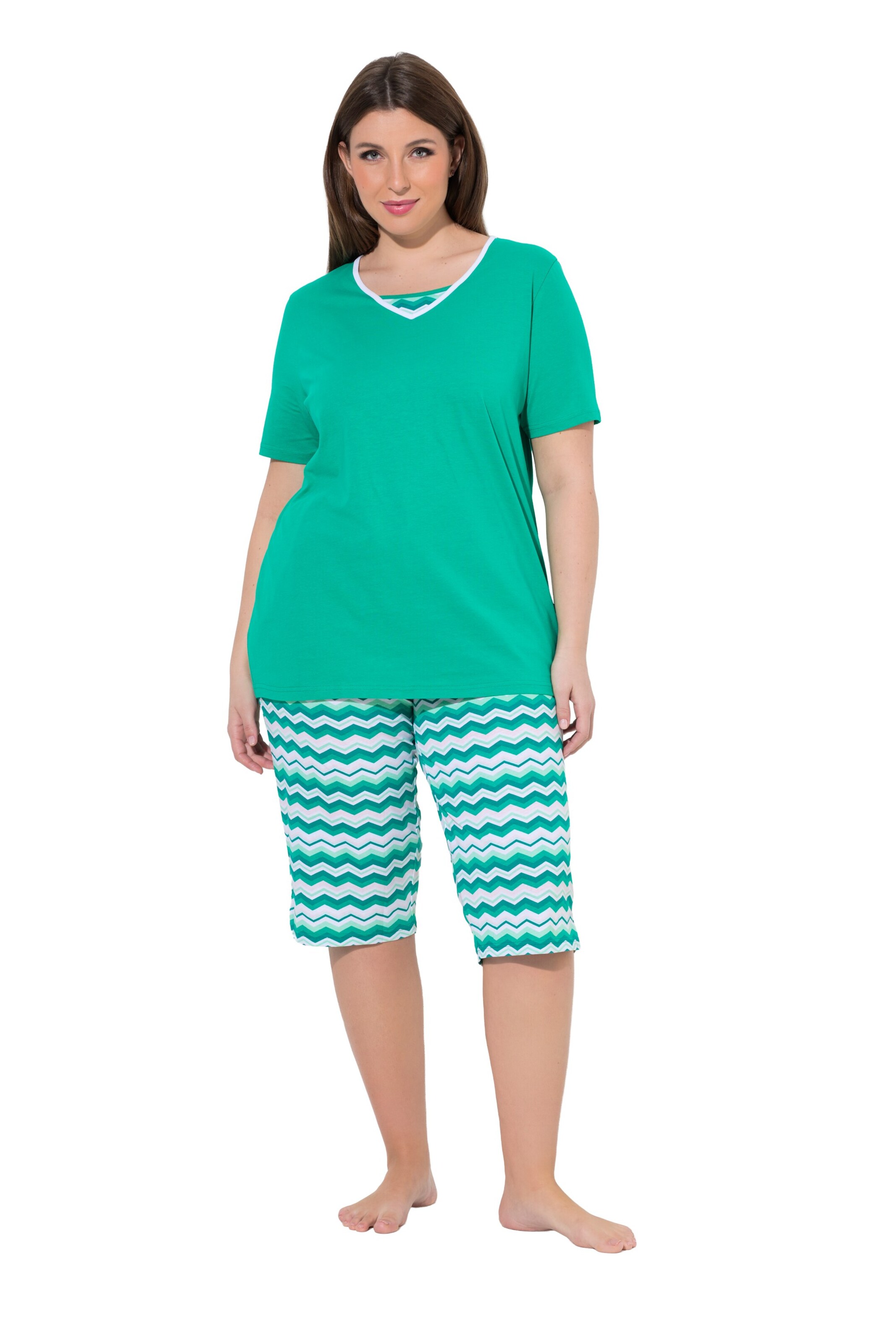 Ulla Popken Pyjama in Grün: Vorderseite