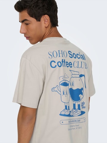 T-Shirt 'ONSFRED COFFEE CLUB' Only & Sons en gris
