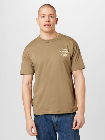 T-Shirt new balance en beige : devant