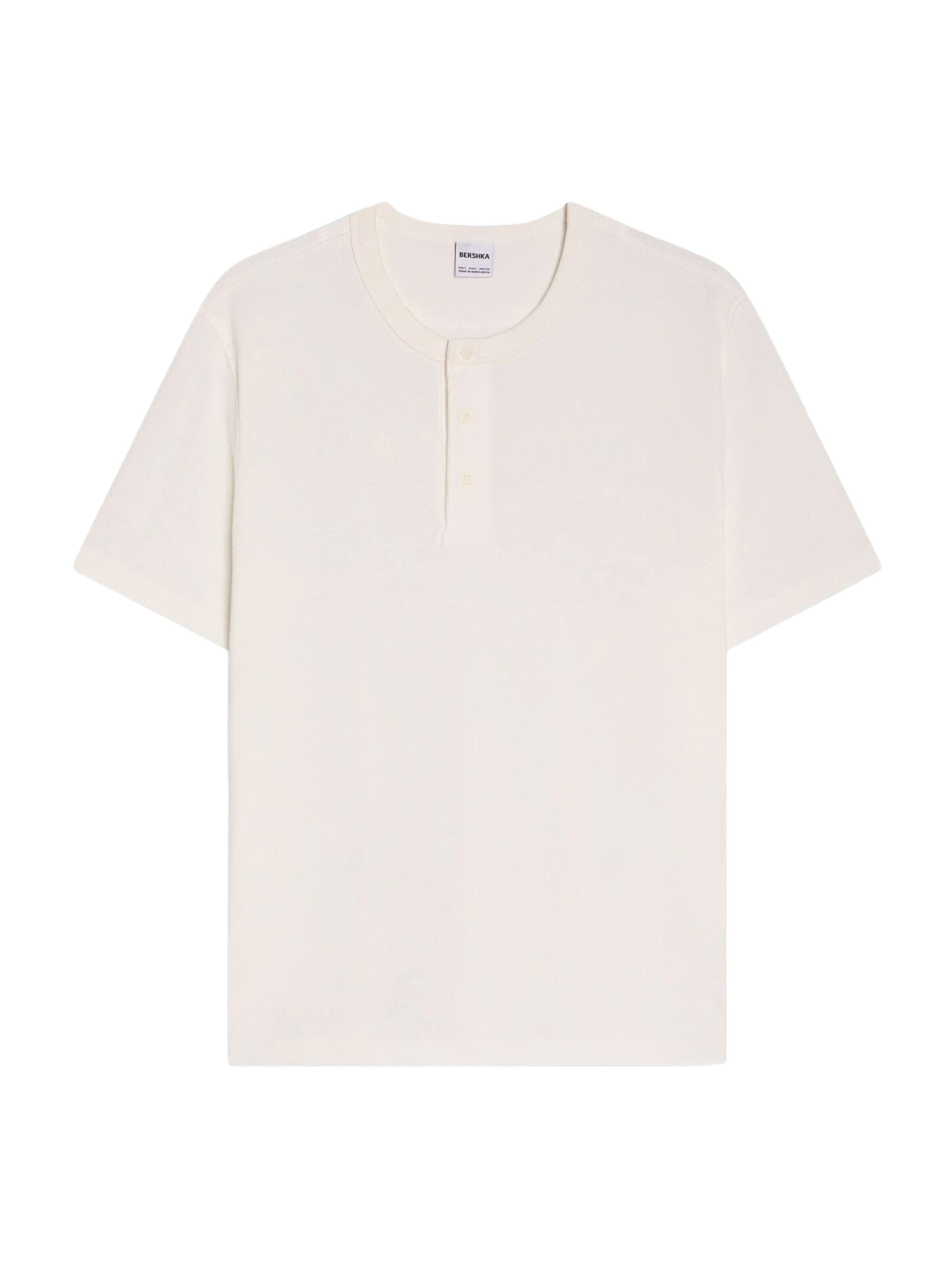 Bershka Тениска в бяло: отпред