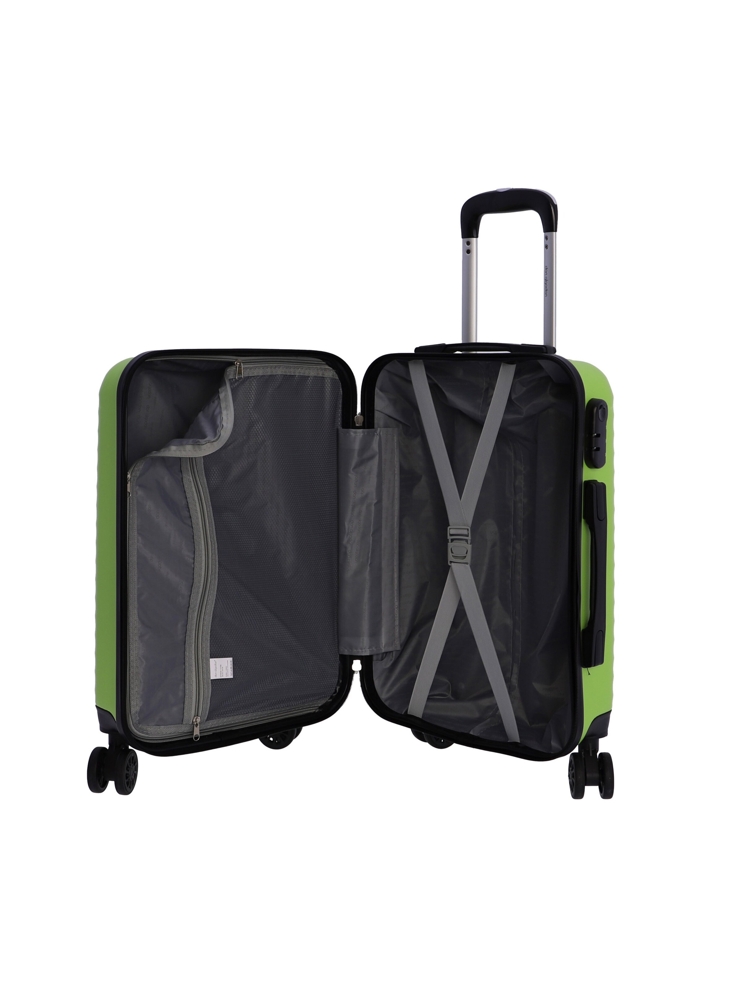 Don Algodon - Carrito 'DON ALGODON - Maletas de Viaje Cabina - Maleta 55x40x20 - Maletas de Viaje - Maleta de Cabina Resistente Ryannair - Trolley Equipaje para Avion con 4 Ruedas de 360º y candado' en verde