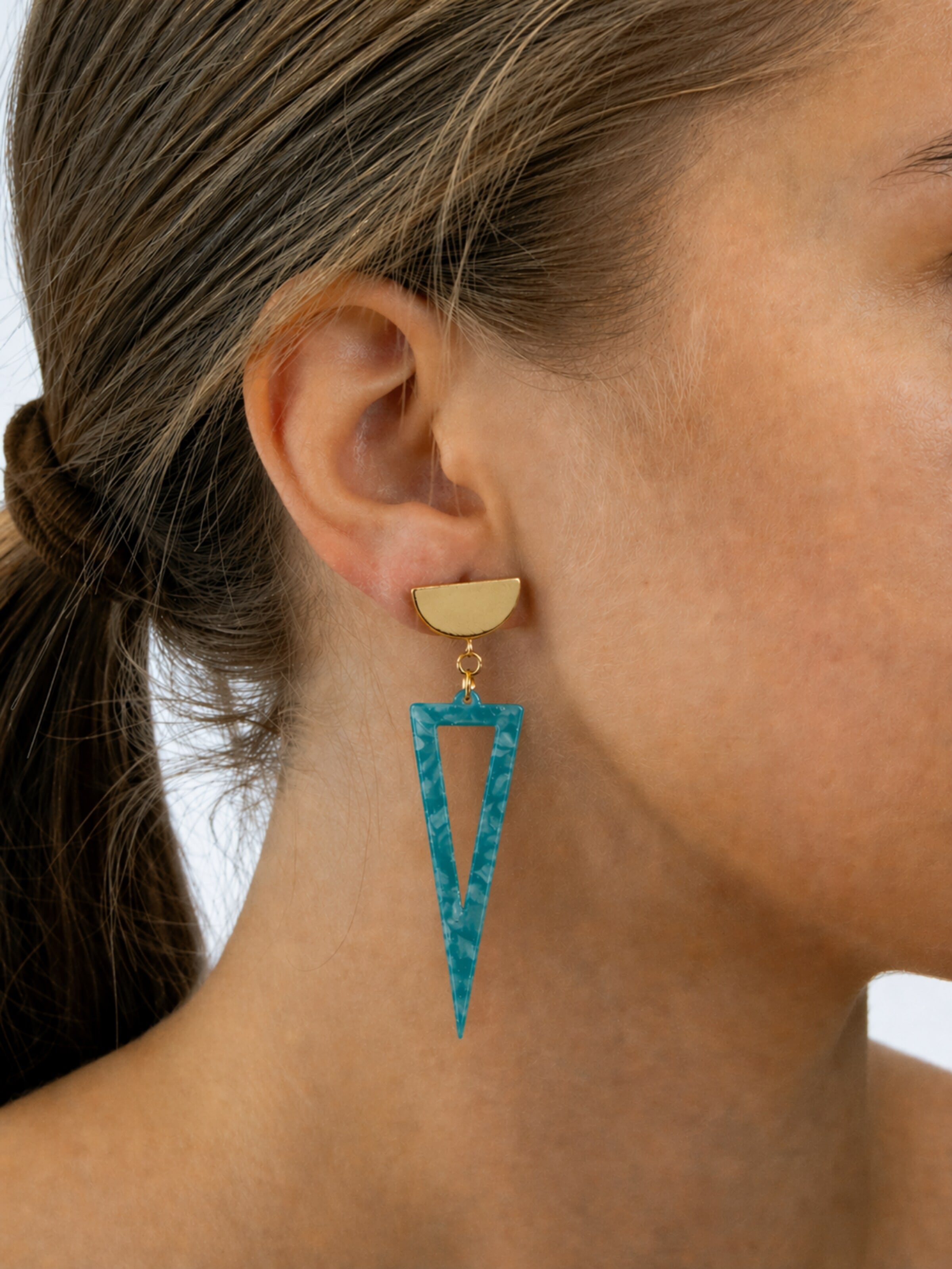 Fräulein Wunder Earrings 'Acetat Agnes' in Blue