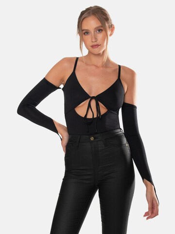 OW Collection Shirt Bodysuit 'MATILDA' in Black