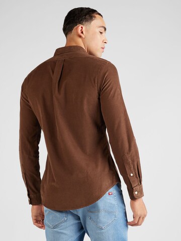 Coupe slim Chemise Polo Ralph Lauren en marron