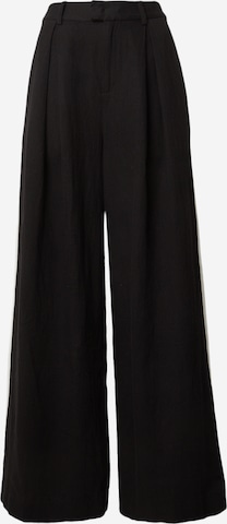 millane רגל רחבה מכנסים קפלים 'Thalisa' בשחור: מלפנים