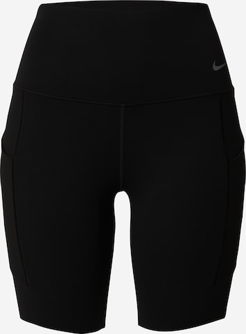 NIKE Skinny Workout Pants in Black: front