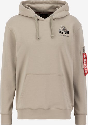 Sweat-shirt ALPHA INDUSTRIES en beige : devant