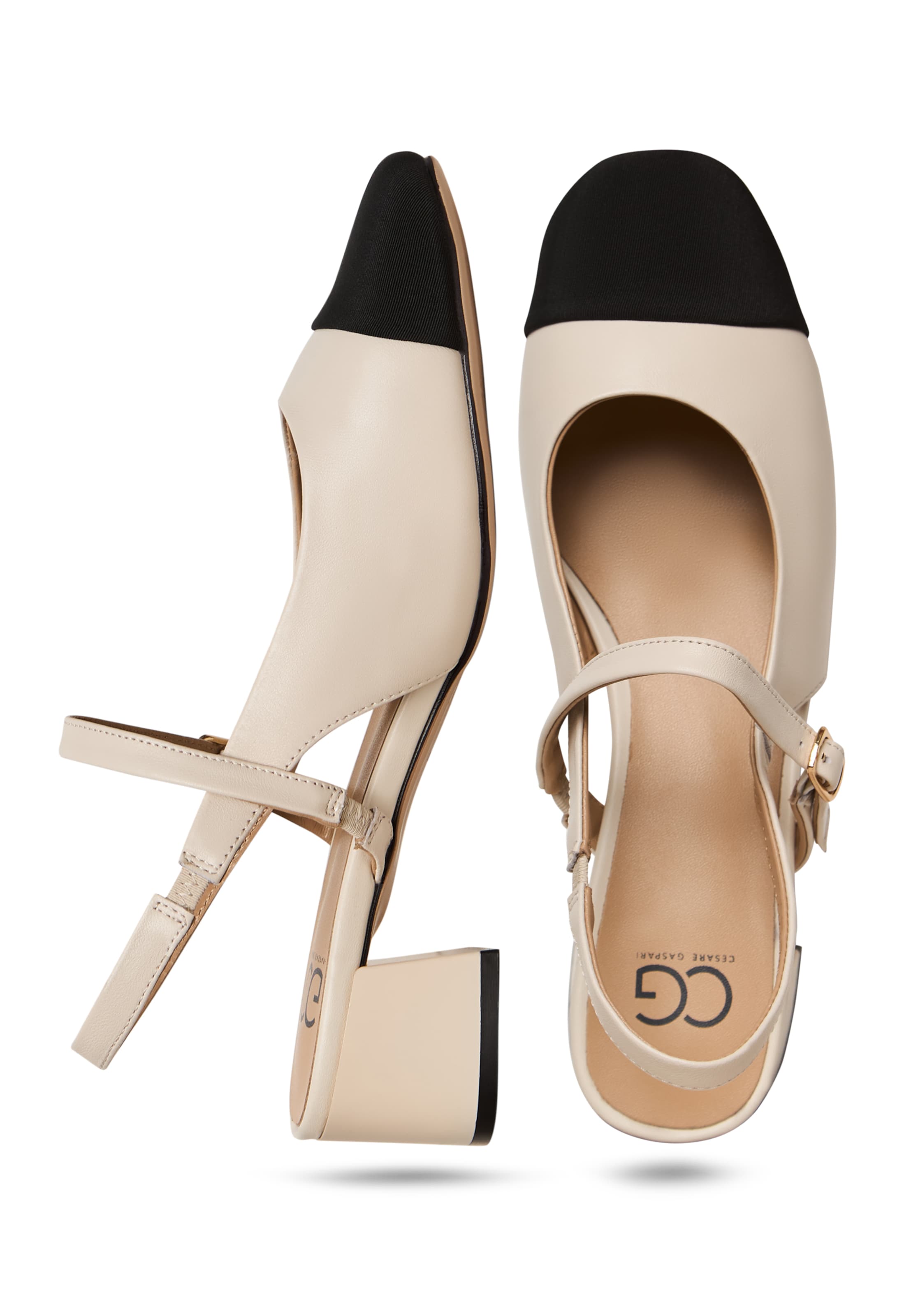 CESARE GASPARI Slingback pumps in White