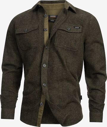 INDICODE JEANS Button Up Shirt ' Lui ' in Green: front