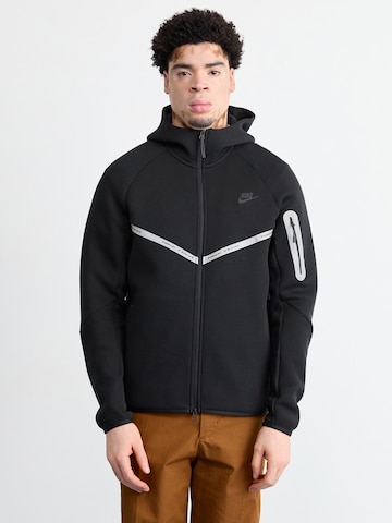 Nike Sportswear Jopa na zadrgo 'TECH FLC' | črna barva: sprednja stran