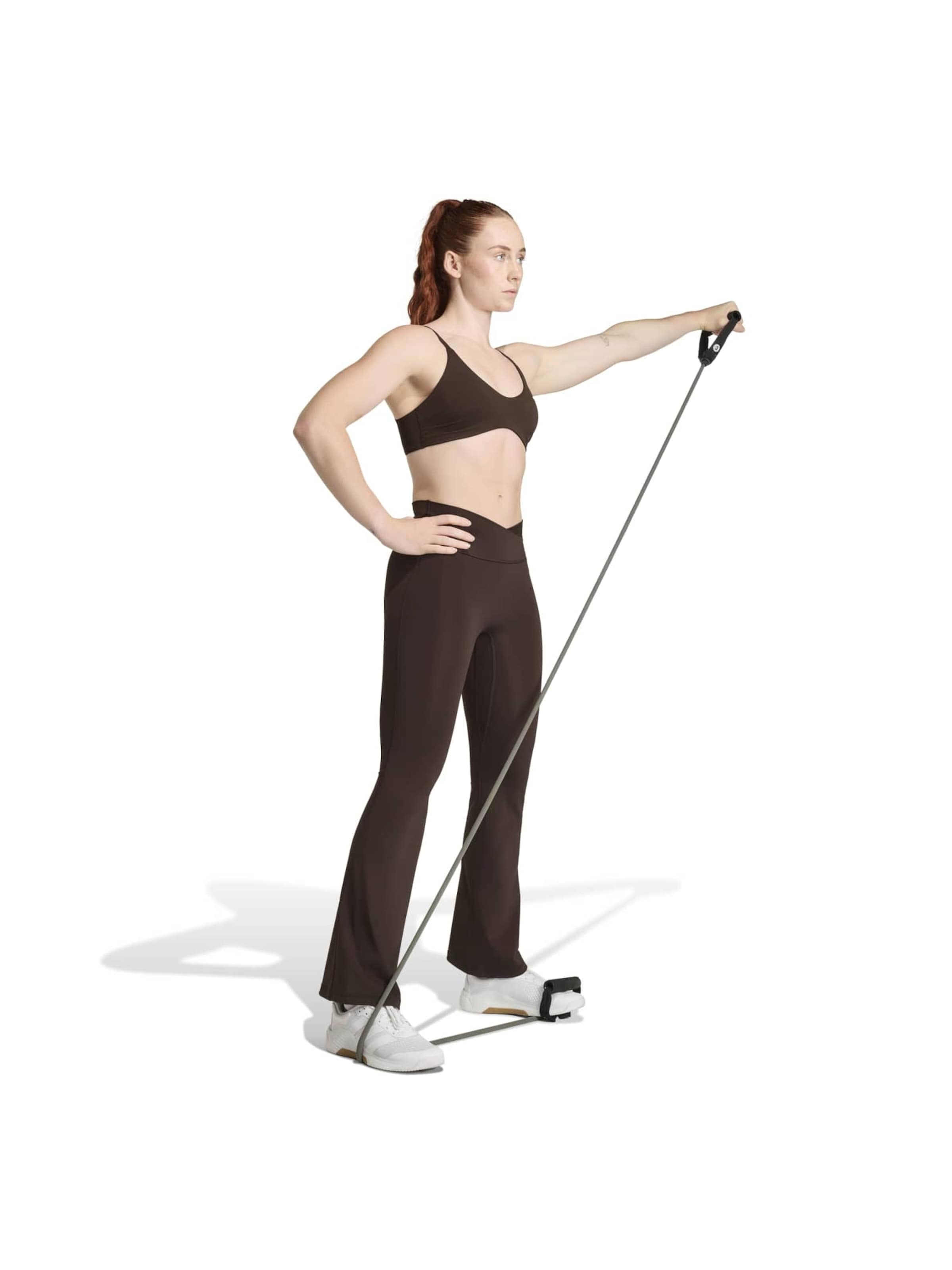 ADIDAS PERFORMANCE Skinny Sports trousers 'Studio All Me' in Brown