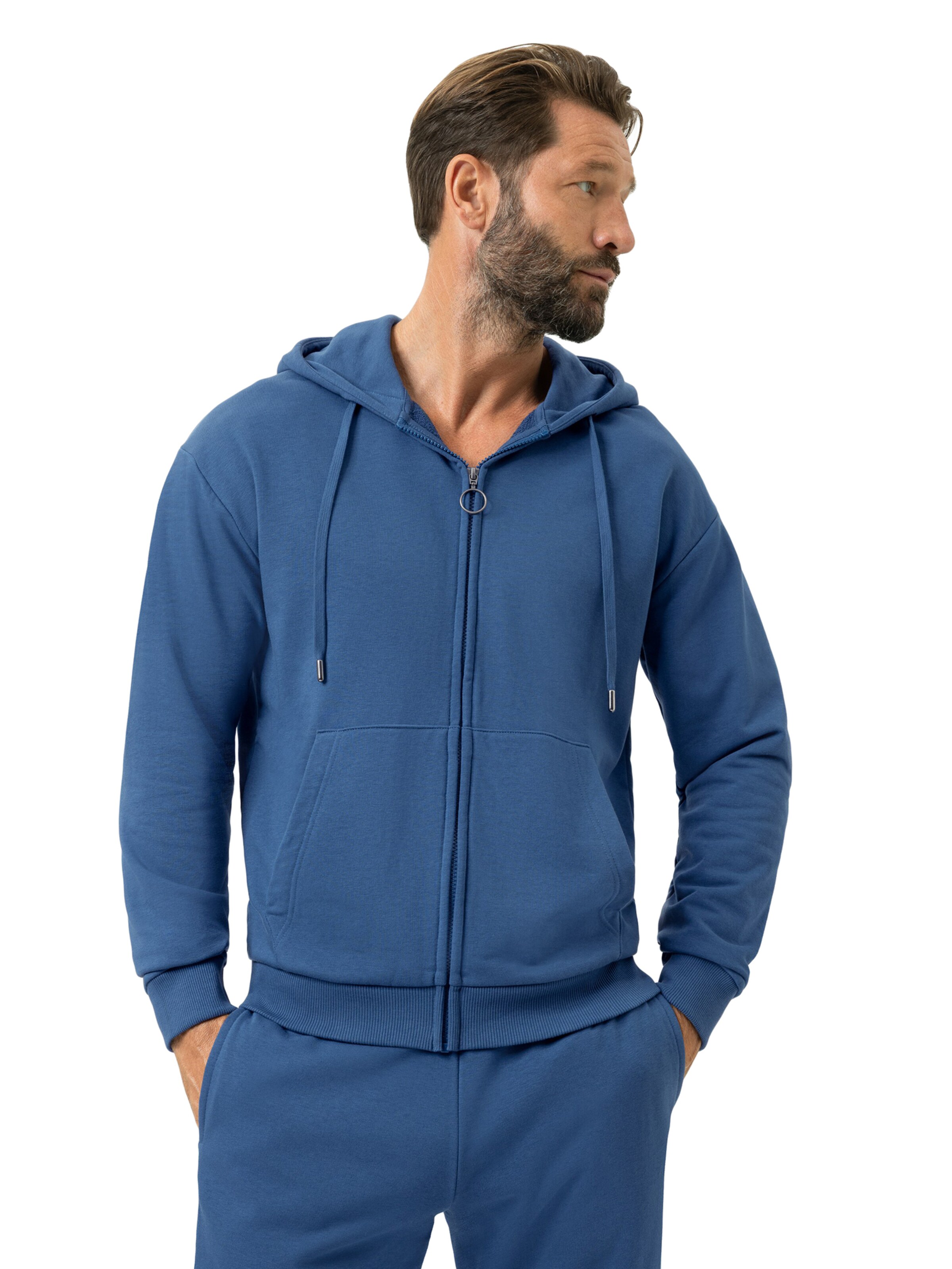 Mey Sweat jacket 'Terry Essentials' in Blue: front