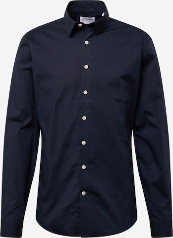 Coupe regular Chemise Lindbergh en bleu : devant