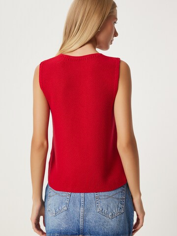 Happiness İstanbul Strickweste in Rot