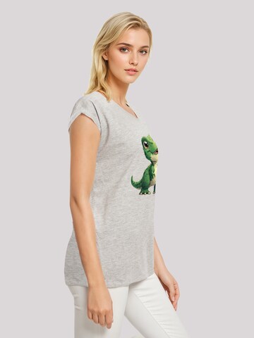F4NT4STIC Shirt 'Süßer grüner Dino' in Grijs