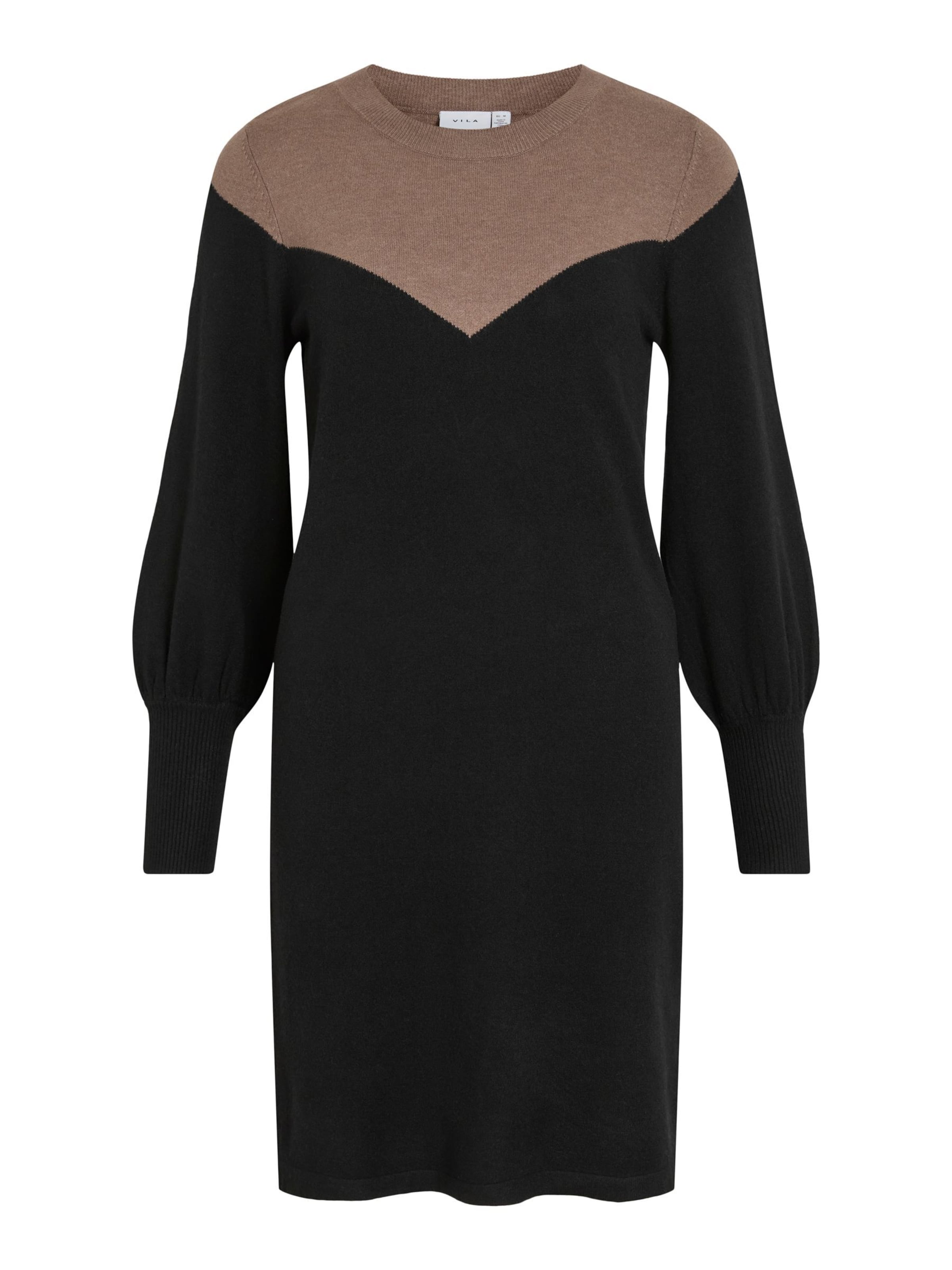 VILA Gebreide jurk 'VIKerry' in Zwart: voorkant