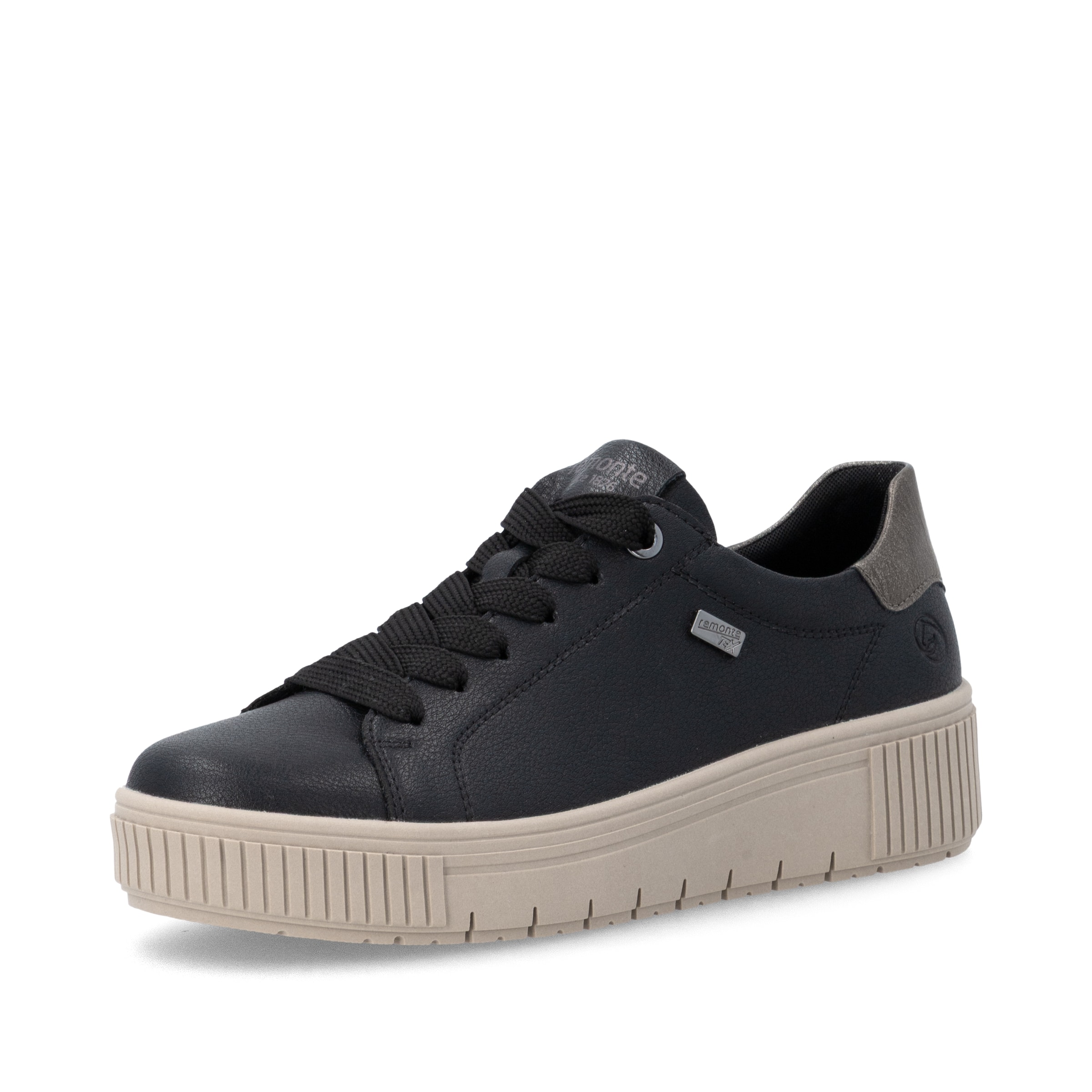 Baskets basses REMONTE en noir : devant