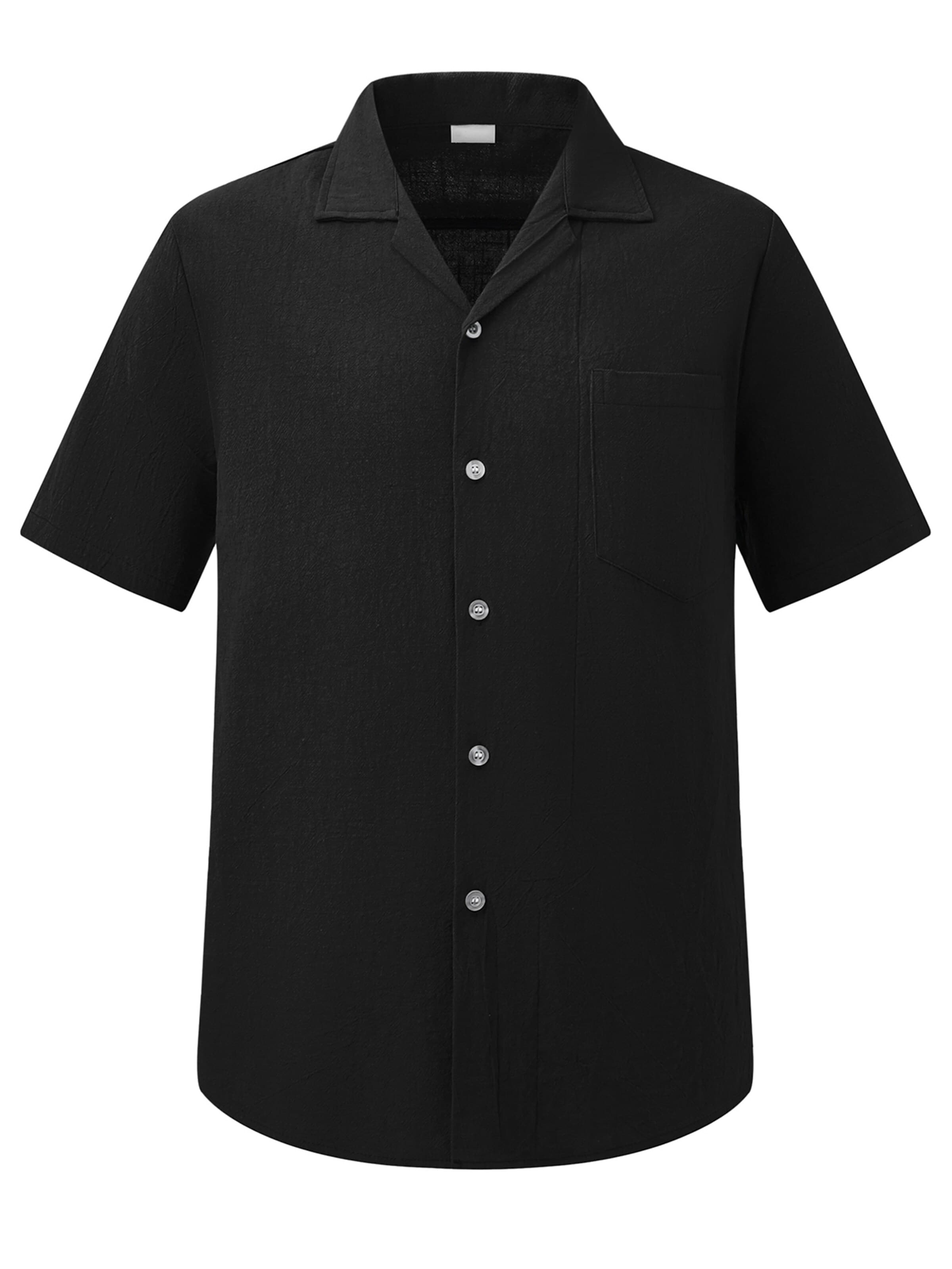 ALLTHEMEN Comfort fit Button Up Shirt 'Flut' in Black: front