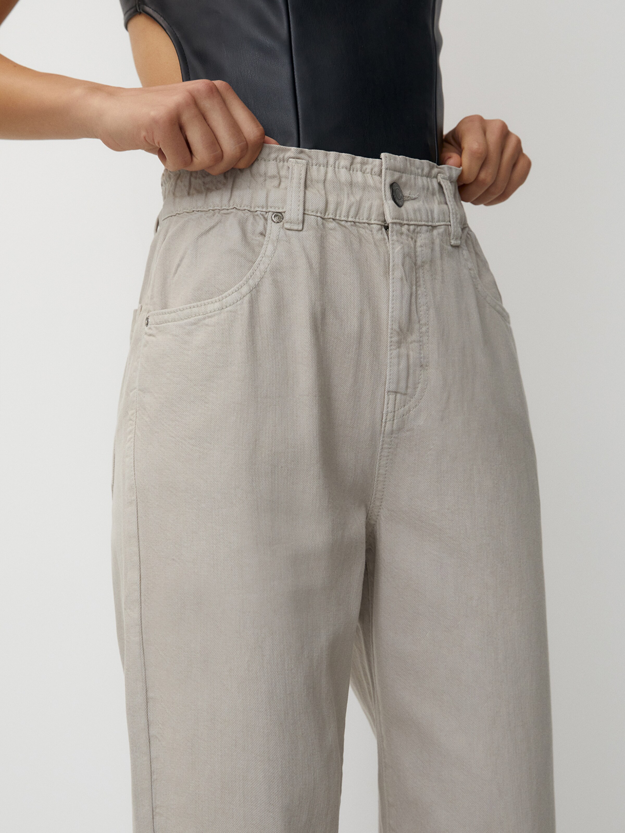 Jeans beige pull shop and bear