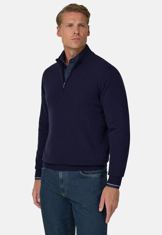 Boggi Milano Gebreid vest in Blauw: voorkant
