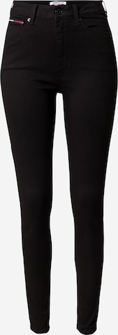 Tommy Jeans - Skinny Vaquero 'Sylvia' en negro: frente