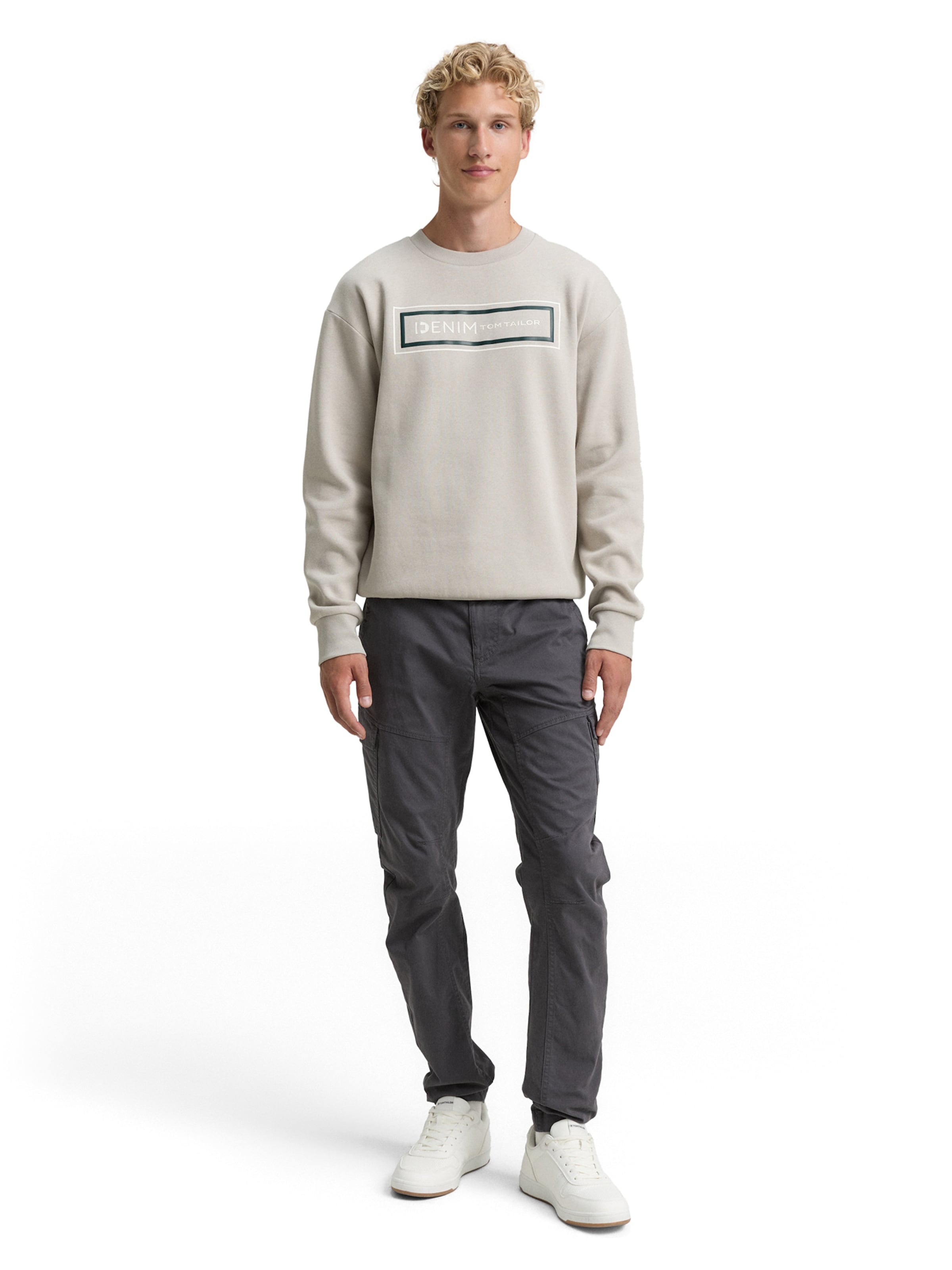 TOM TAILOR DENIM Slimfit Kargo hlače | siva barva