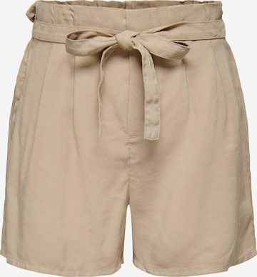 ONLY Regular Pleat-Front Pants 'ARIS LIFE' in Beige: front