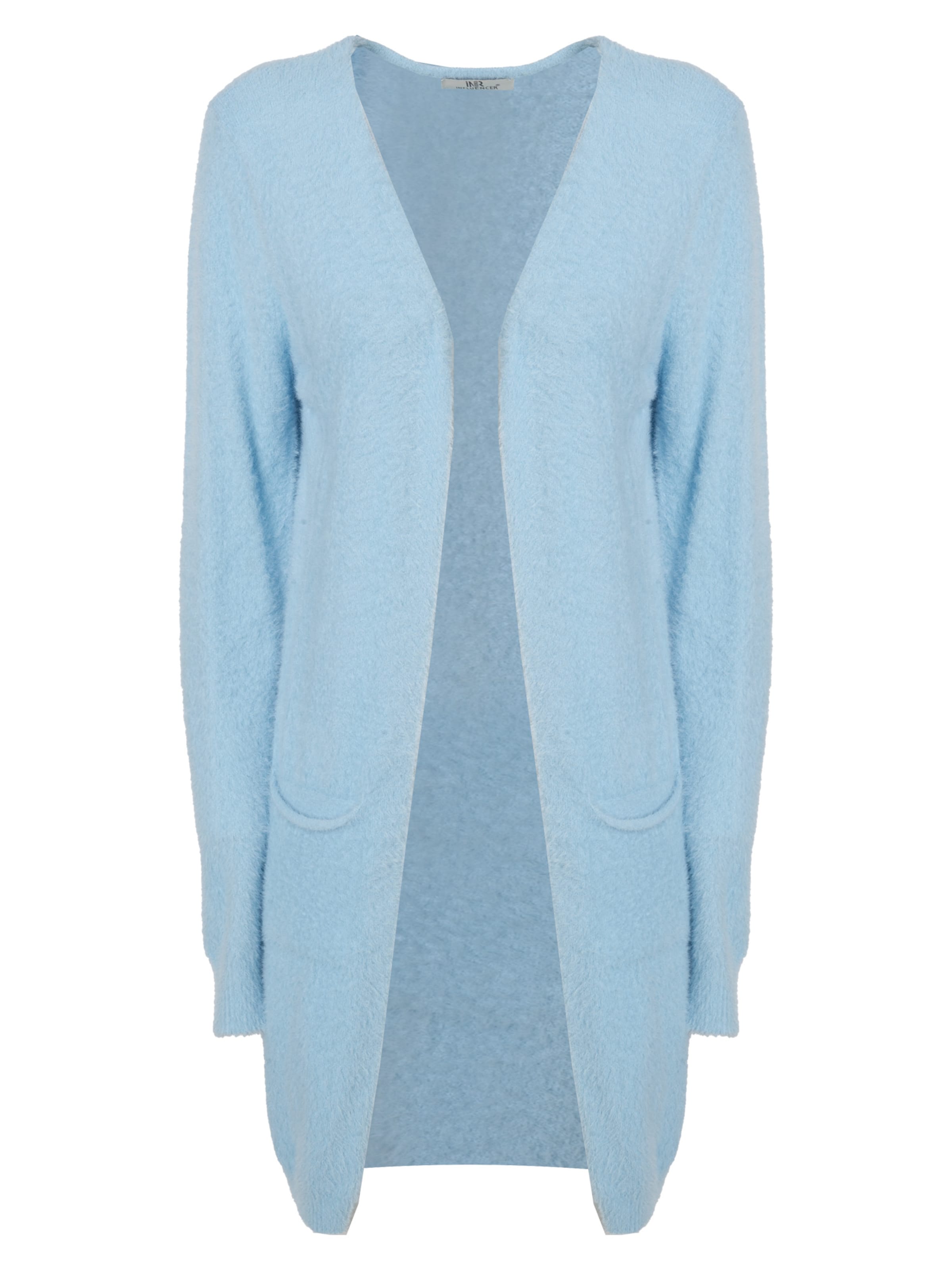 Influencer Kardigan – modrá: přední strana