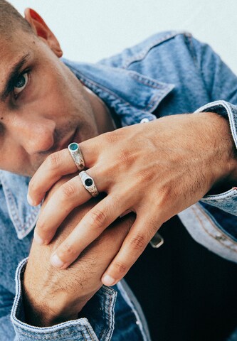 Bague 'Lava Mount Agung' Haze&Glory en argent : devant