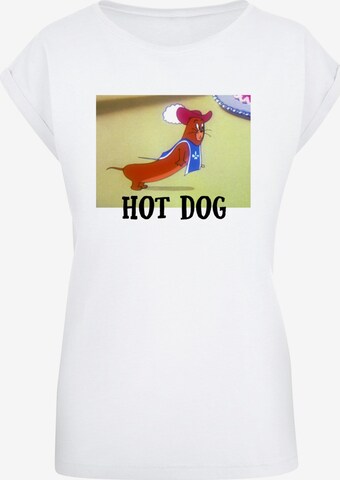 ABSOLUTE CULT Shirt 'Tom and Jerry - Hot Dog' in Wit: voorkant