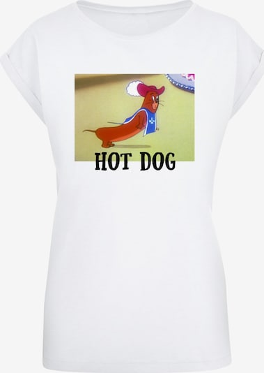 ABSOLUTE CULT T-shirt 'Tom and Jerry - Hot Dog' en blanc, Vue avec produit