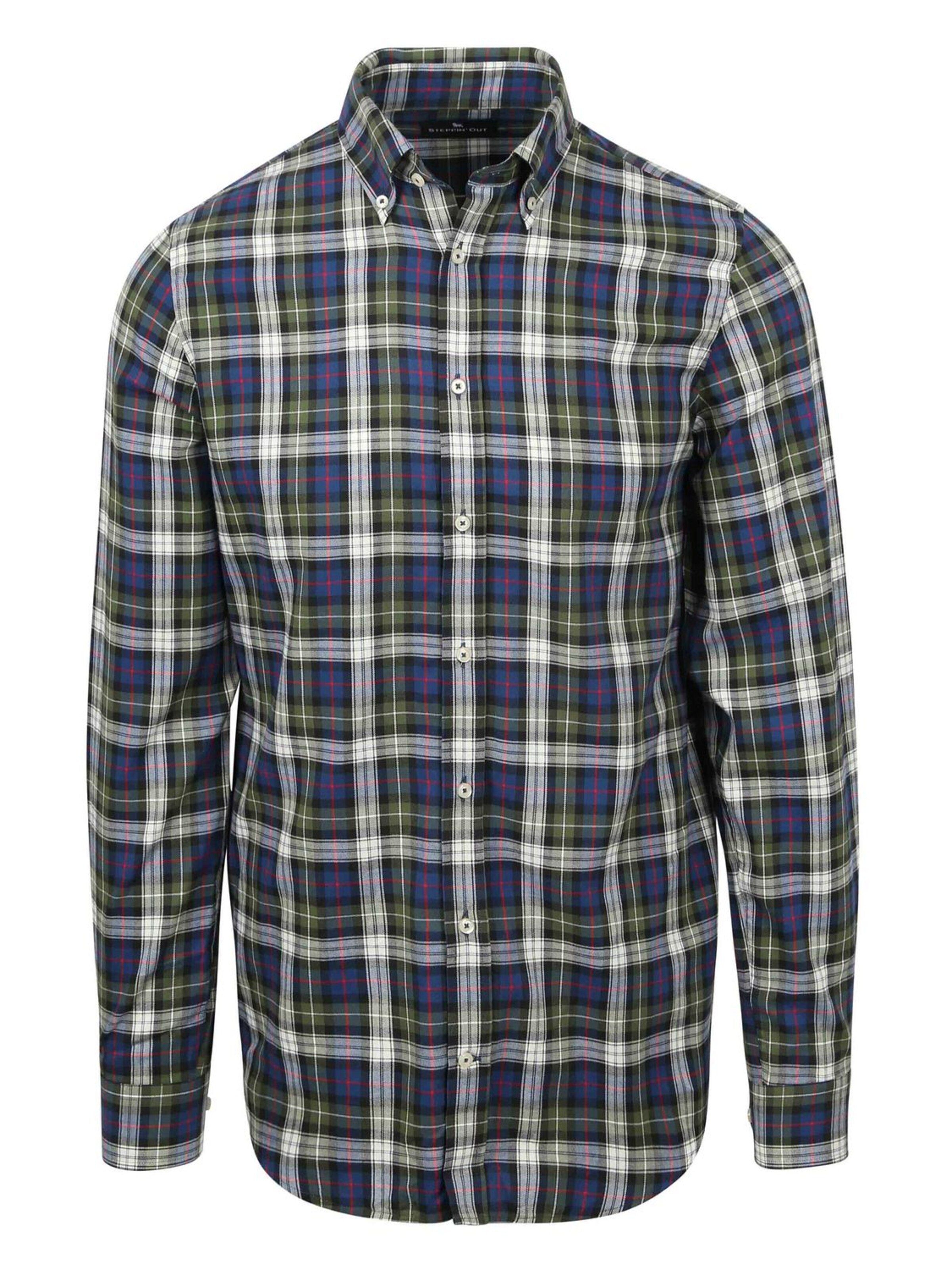 Steppin' out Slim fit Button Up Shirt in Green: front