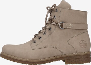 Rieker Lace-Up Ankle Boots in Beige