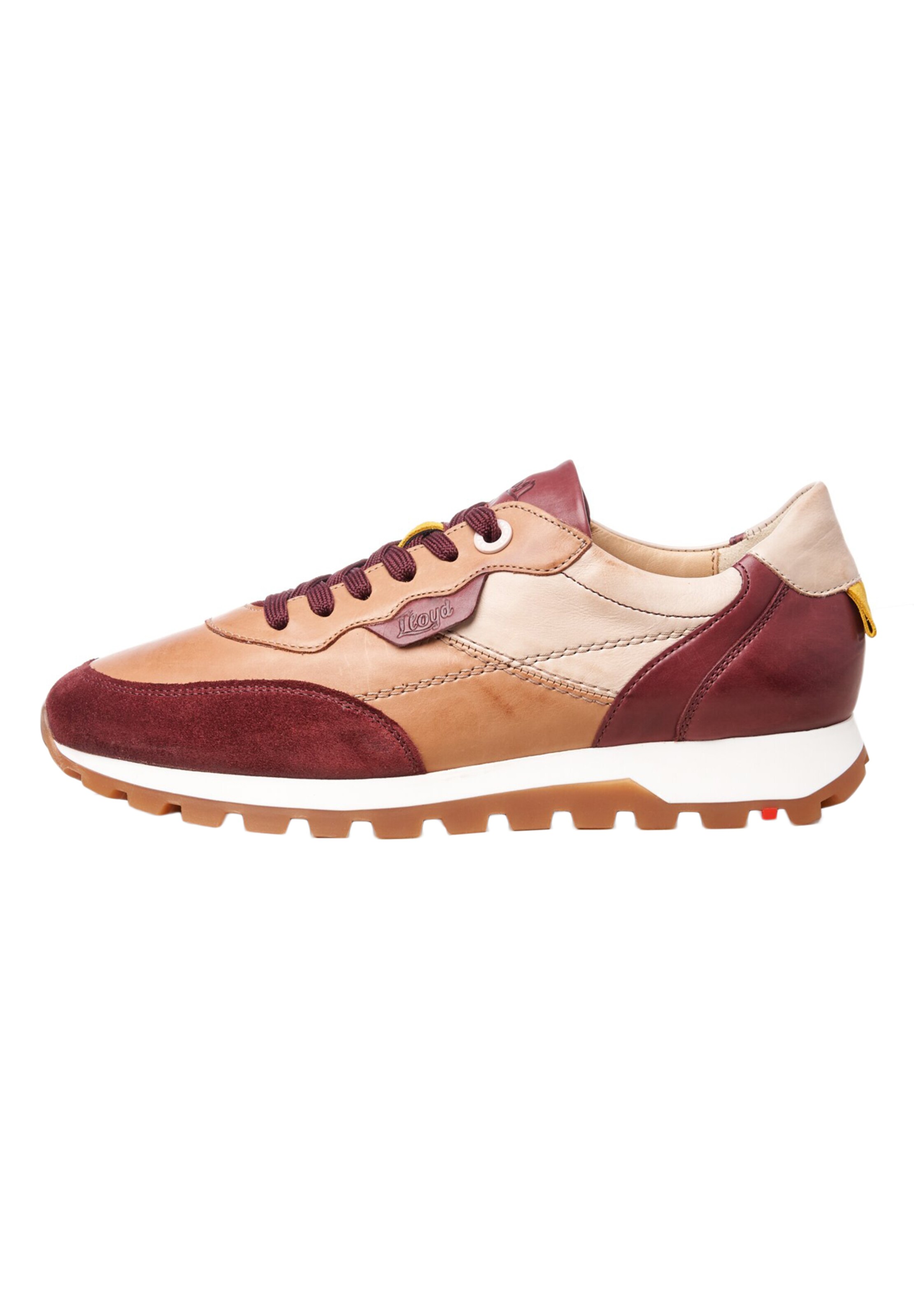 LLOYD Sneaker in hellbraun / pastellpink / weinrot, Produktansicht