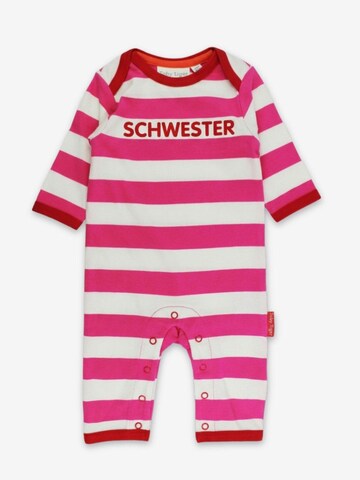 Toby Tiger Romper/Bodysuit 'Schwester-Applikation' in Pink: front