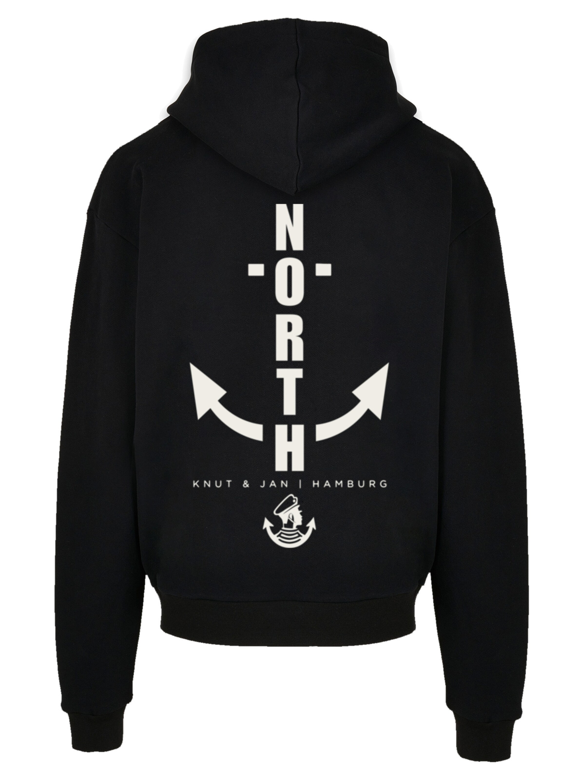 F4NT4STIC Sweatshirt 'North Anchor Knut & Jan Hamburg' in Zwart