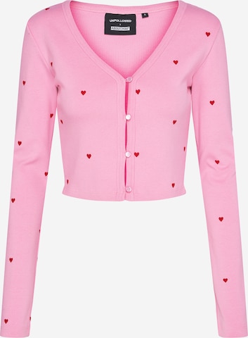 UNFOLLOWED x ABOUT YOU Knit Cardigan 'CHARMING' in Pink: front