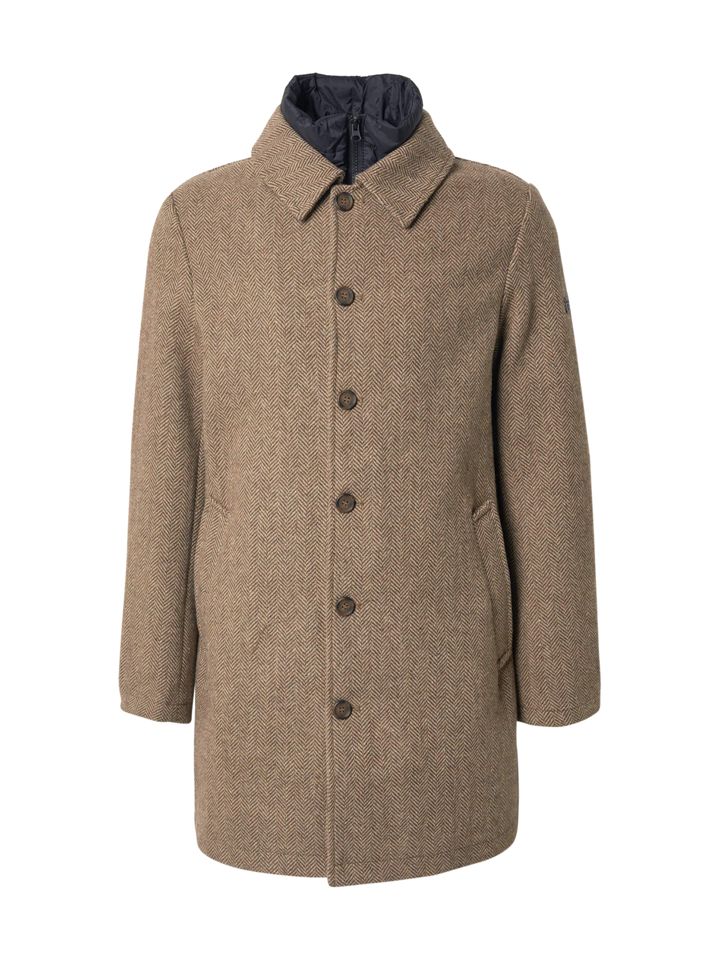 INDICODE JEANS Преходно палто &#x27;INNotte&#x27; в кафяво: отпред