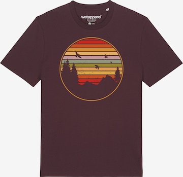 Watapparel Shirt ' Sunset Berge & Tannen ' in Rood: voorkant