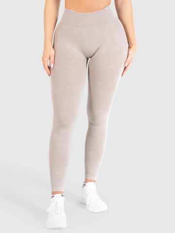 Skinny Leggings ' Batik Scrunch ' Smilodox en marron : devant