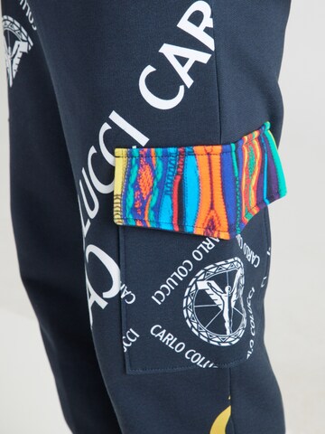 Carlo Colucci Tapered Cargobroek in Blauw