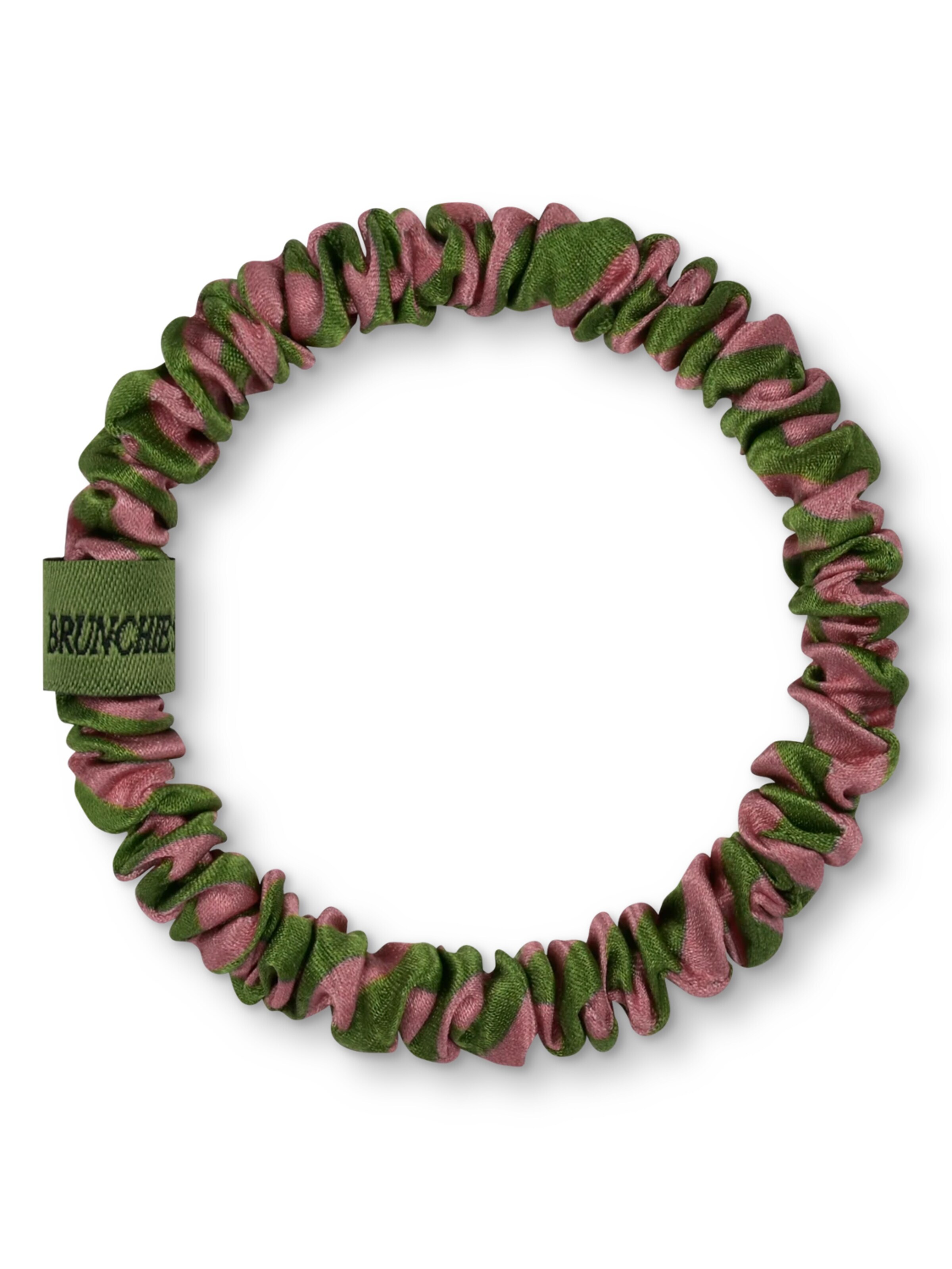 Ornement pour cheveux 'Co-Creation Brunchies® x THE LOVE EDITION "Striped Love" – limitierter Seiden Scrunchie für WhatEvaLoves Fans' BRUNCHIES® en rose : devant