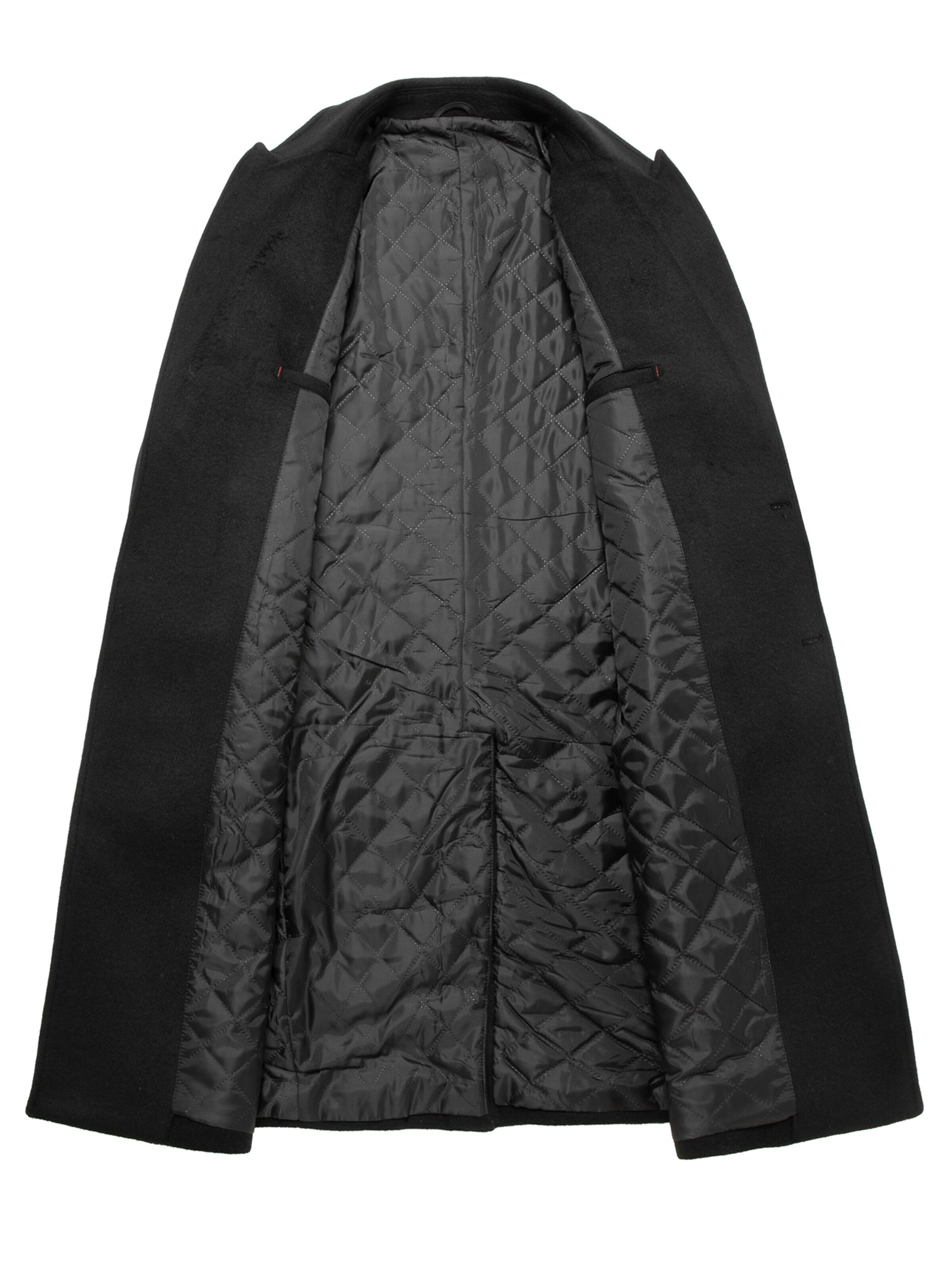 ALLTHEMEN Winterjas 'Gewebe' in Zwart